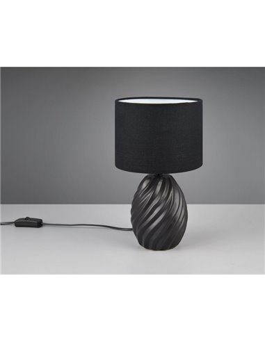 Candeeiro de mesa de cerâmica MELVA, 31 cm, lâmpada excl. 1 x E14, máx. 40 W, preto