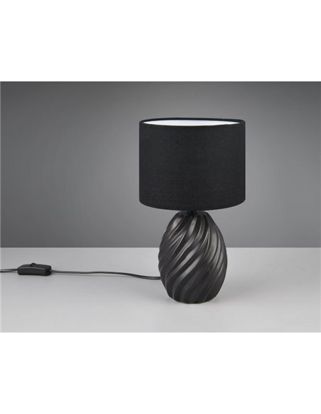 Lámpara de sobremesa cerámica MELVA 31cm bombilla excl. 1x E14 max. 40W Negro