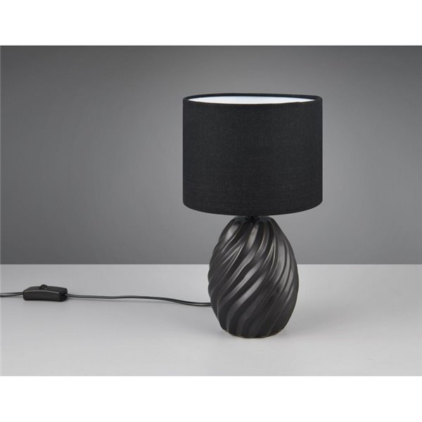 Lámpara de sobremesa cerámica MELVA 31cm bombilla excl. 1x E14 max. 40W Negro