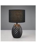 Lámpara de sobremesa cerámica MELVA 31cm bombilla excl. 1x E14 max. 40W Negro