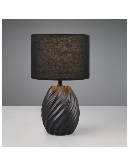 Lámpara de sobremesa cerámica MELVA 31cm bombilla excl. 1x E14 max. 40W Negro