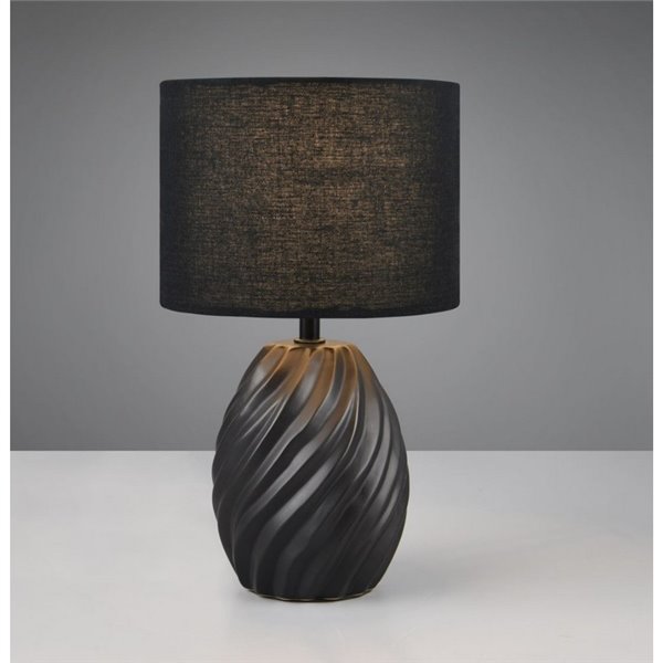 Lámpara de sobremesa cerámica MELVA 31cm bombilla excl. 1x E14 max. 40W Negro