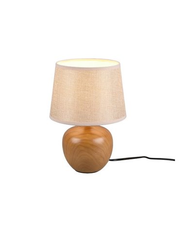 Lámpara de sobremesa cerámica imitación madera LUXOR bombilla excl. 1x E14 max. 40W IP20