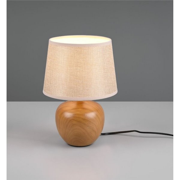 Lámpara de sobremesa cerámica imitación madera LUXOR bombilla excl. 1x E14 max. 40W IP20