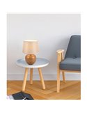 Lámpara de sobremesa cerámica imitación madera LUXOR bombilla excl. 1x E14 max. 40W IP20