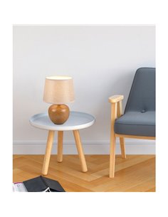 Lámpara de sobremesa cerámica imitación madera LUXOR bombilla excl. 1x E14 max. 40W IP20 2