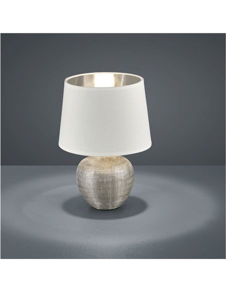 Lámpara de mesa cerámica MELVA bombilla excl. 1x E14 max. 40W IP20 Níquel