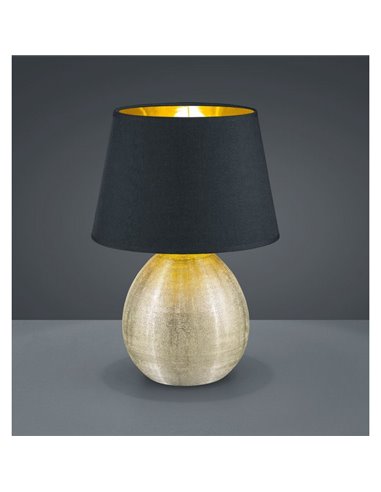 Lámpara de mesa cerámica LUXOR bombilla excl. 1x E27 max. 60W IP20 Dorado