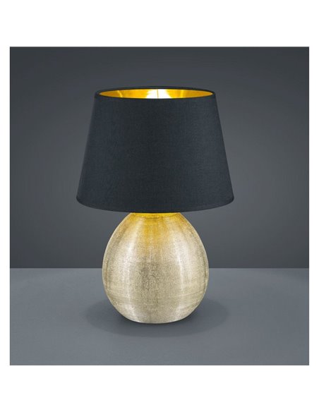 Luminária de mesa de cerâmica LUXOR, lâmpada excl. 1x E27 máx. 60W IP20, dourada