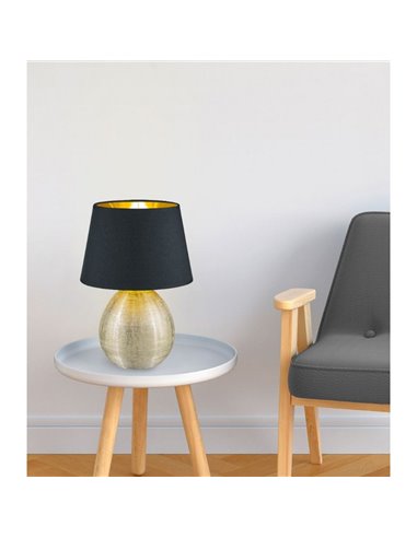 Lámpara de mesa cerámica LUXOR bombilla excl. 1x E27 max. 60W IP20 Dorado