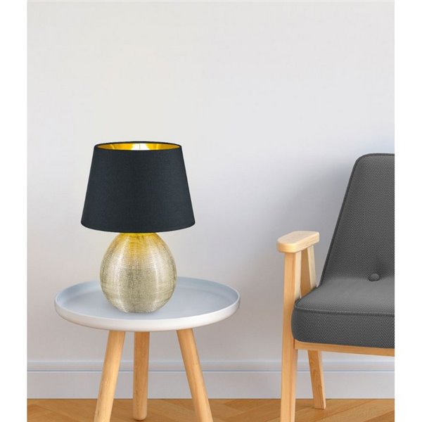 Lámpara de mesa cerámica LUXOR bombilla excl. 1x E27 max. 60W IP20 Dorado