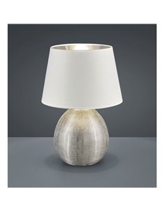 Candeeiro de mesa de cerâmica LUXOR, sem lâmpada, 1x E27, máx. 60W, IP20, níquel 2