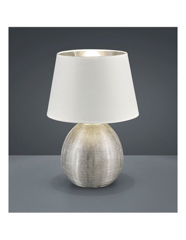 Lampe de table en céramique LUXOR, sans ampoule, 1xE27, max. 60W, IP20, nickel