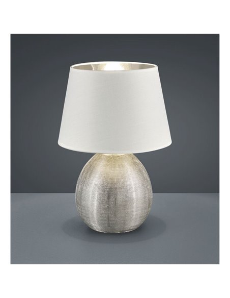 Lampe de table en céramique LUXOR, sans ampoule, 1xE27, max. 60W, IP20, nickel