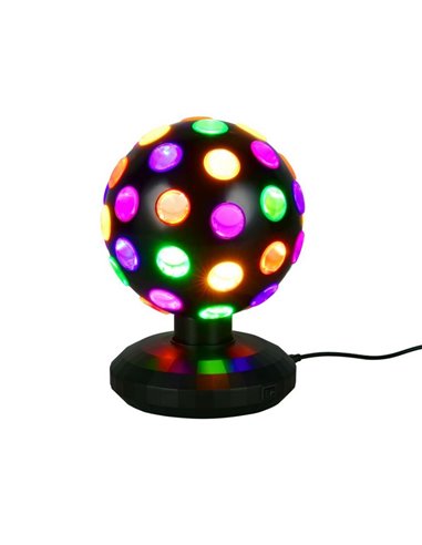Luminária de mesa LED Ball com 50lm, 3000K + luzes coloridas RGB, IP20 preta