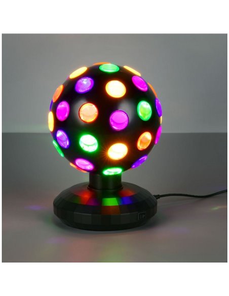 Lámpara de mesa LED bola con luces de colores 50lm, 3000K + RGB IP20 Negro