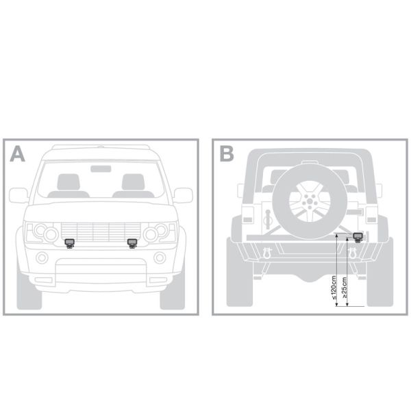 Luz de trabalho frontal e traseira...