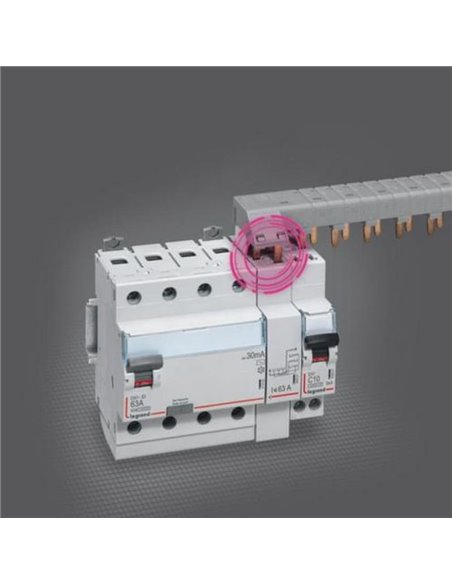 Interruptor diferencial Legrand DX³ tetrapolar (4P), 63 A, 30 mA, tipo AC, 400 V, 411662E