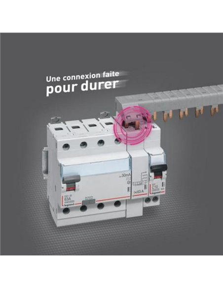 Interruptor diferencial Legrand DX³ tetrapolar (4P), 63 A, 30 mA, tipo AC, 400 V, 411662E