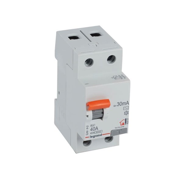 Interruptor diferencial vivienda Legrand RX³ 402057, bipolar (2P), 40 A, 30 mA, tipo AC, 230 V