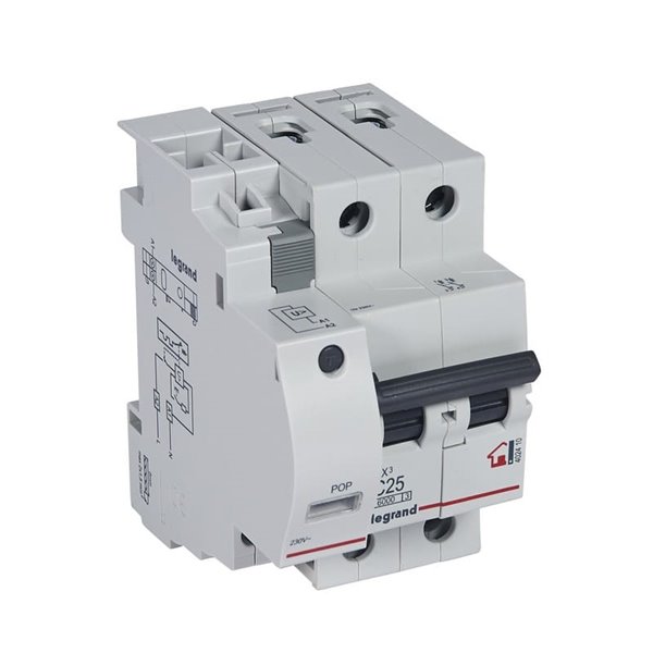 Protección POP doméstica Legrand 402410, 2 polos, 2×25 A, corte por sobretensión