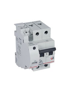 Protección contra sobretensiones permanentes Legrand RX³ 402412E, bipolar (2P), 40 A, curva C, 230 V, 3 módulos DIN, IP20