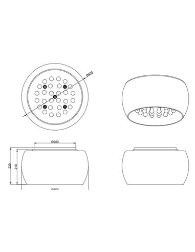 Plafonnier rond chrome Vapore 5XG9 Trio