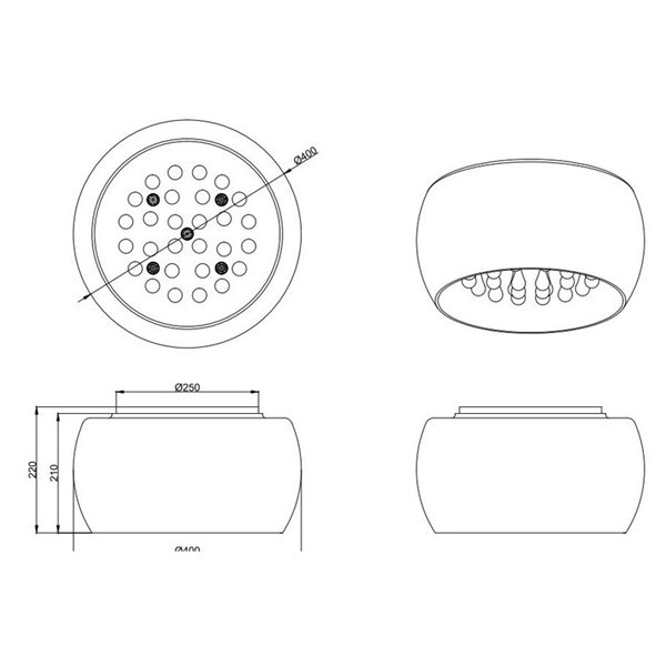 Candeeiro de teto Redondo cromado Vapore 5XG9 Trío