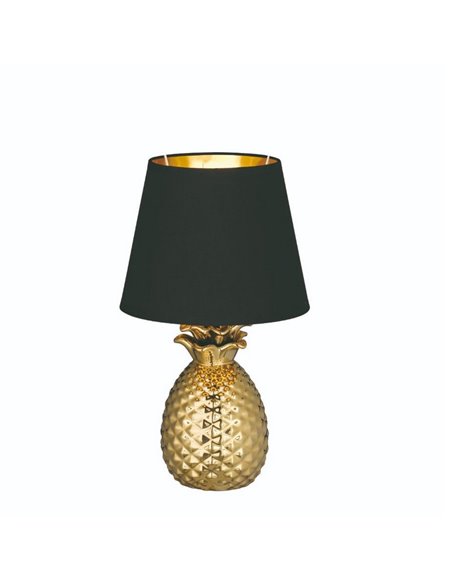 Lámpara de mesa Piña Dorada y Negra 1XE14