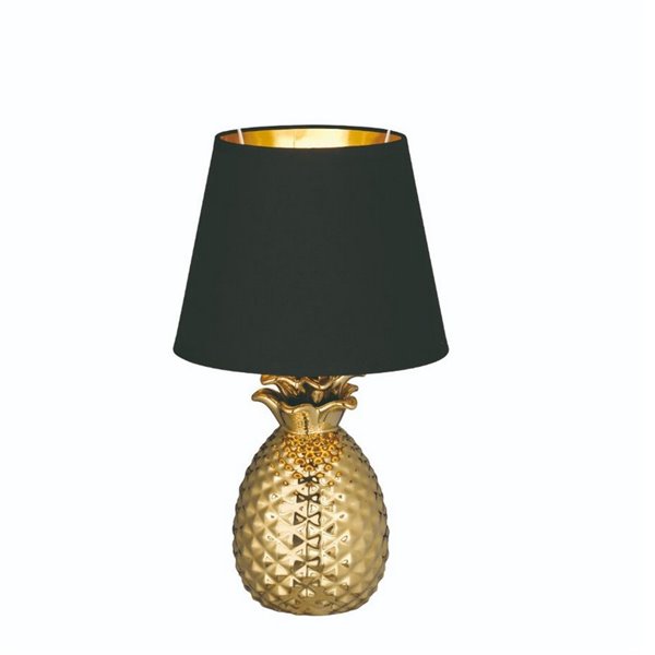 Lámpara de mesa Piña Dorada y Negra 1XE14