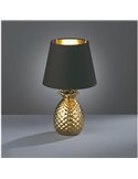 Lámpara de mesa Piña Dorada y Negra 1XE14