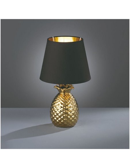 Lampe à poser Ananas Or et Noir 1XE14