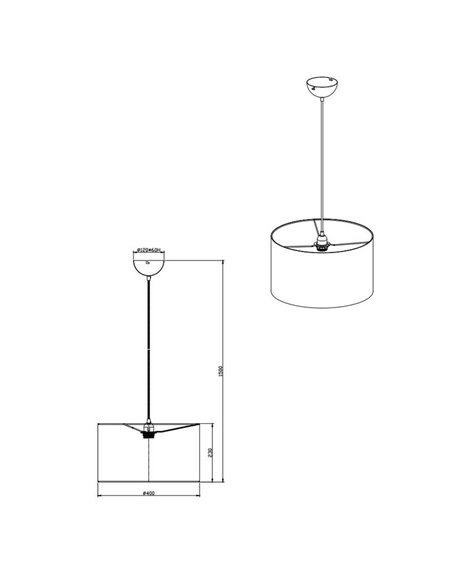 Lámpara de Techo Negra y Dorada Hostel