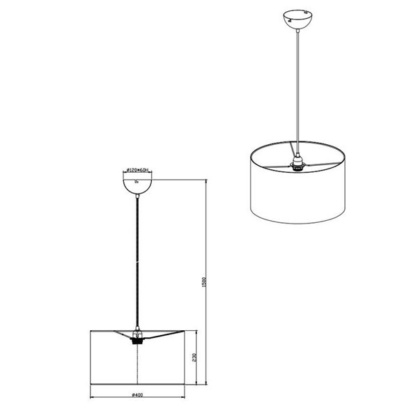 Candeeiro de teto Preto e dourado Hostel