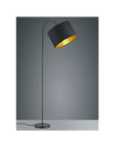 Lampadaire salon flexible Hostel noir et or marque Trio