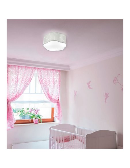 Candeeiro de teto Infantil Grande Moony Branco