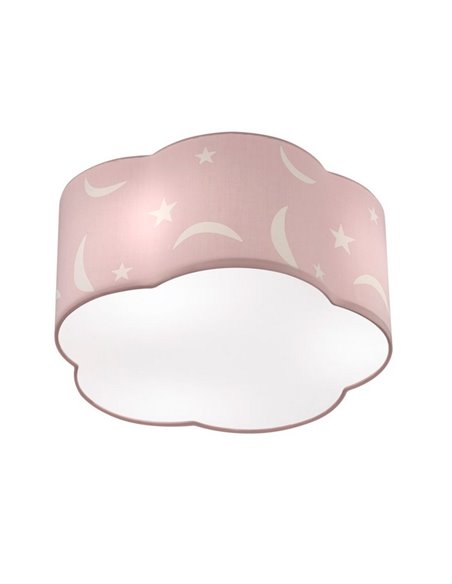 Plafonnier enfant rose avec étoiles Moony