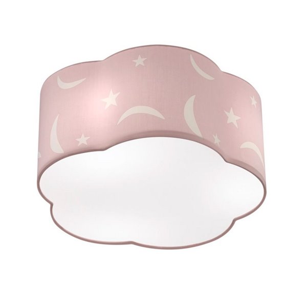 Plafonnier enfant rose avec étoiles Moony