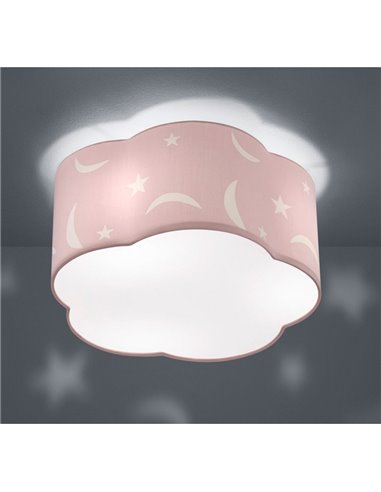 Plafón Infantil Rosa Estrellas Moony