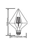Bombilla LED Vintage E27 Diamante Gold