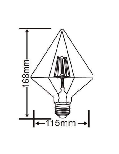 Lâmpada LED Vintage E27 Diamante dourado