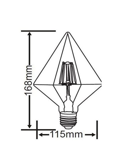 Bombilla LED Vintage E27 Diamante Gold