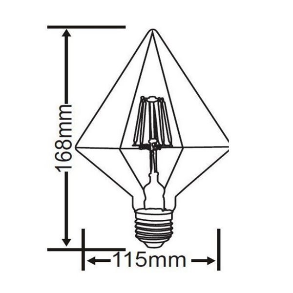 Lâmpada LED Vintage E27 Diamante dourado