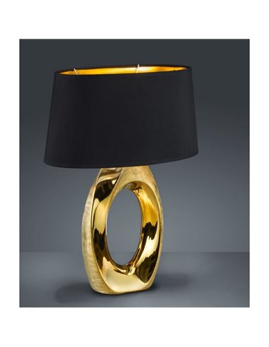 Lampe à poser Grande dorée et noire Taba