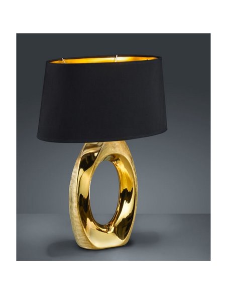 Lampe à poser Grande dorée et noire Taba