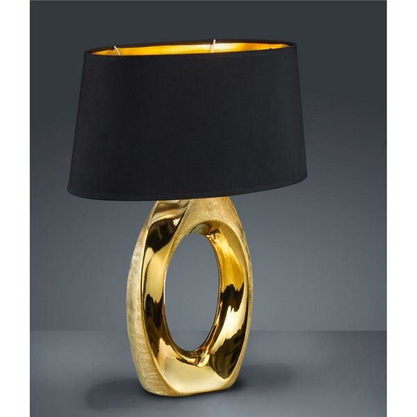 Lampe à poser Grande dorée et noire Taba