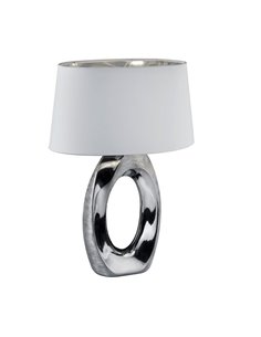 Lampe à Poser Grande Argentée et Blanche Taba