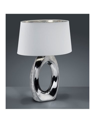 Lampe à Poser Grande Argentée et Blanche Taba