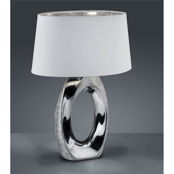 Lampe à Poser Grande Argentée et Blanche Taba
