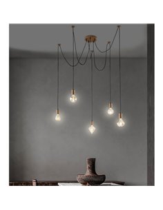 Lampe de plafond Vintage Antique en Cuivre à 5 Bras 2